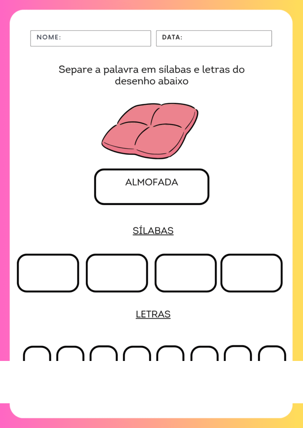 Cderno de Atividades Adaptadas para crianças com Dislexia - Imagem 4